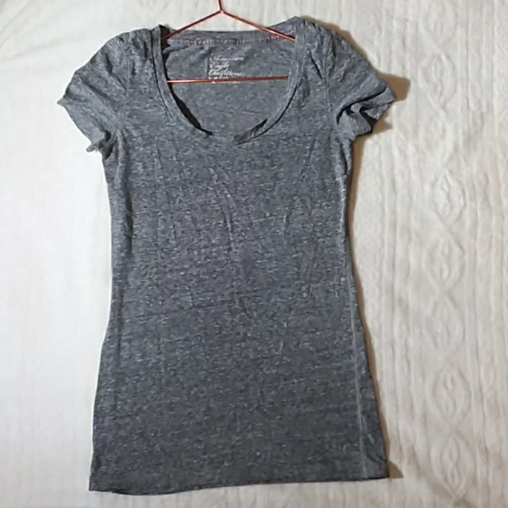 American Eagle Outfitters Basic Gray Tee Top - image 2